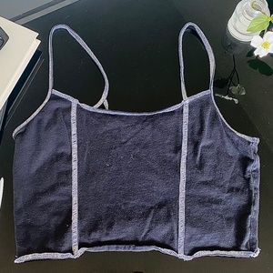 Black and White Stretch Crop Tank